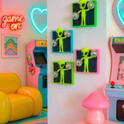 Alien Disco Ball 3D Resin Wall Art/ Funny Kitschy Dopamine Decor/ Alien Decor/Cheering Alien/ Kawaii Weird Neon Art - thumbnail 2