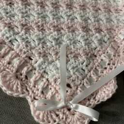 Crochet Pink Baby Blanket - Handknit Handmade Nursery Afghan Afghan - thumbnail 4