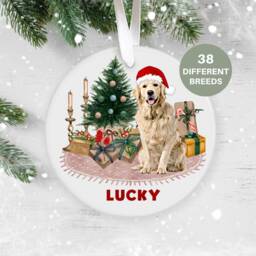 Golden Retriever, Dog Christmas Decoration , Personalised Ornament, Custom Pet Lover Personalized Bauble UK - thumbnail 1