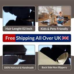 Large Premium Dark Brown & White Cowhide Rug - Statement Hair-On Leather For Chic Interiors - thumbnail 4