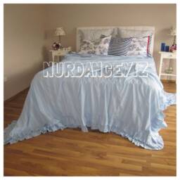 Oversized Grande Super King 120x120 Turkish Summer Blanket White Pink Blue Queen Coverlet Ruffled Bedspread Cotton Linen Shabby Chic Bedding - thumbnail 3