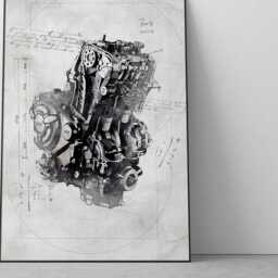 Yamaha Mt-07 Engine Sketch - Motorbike Wall Art UK A4 A3 Ref #182 - thumbnail 2