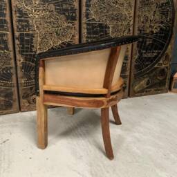 Brand New Leather Open Back Tub Chair - thumbnail 2