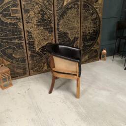Brand New Leather Open Back Tub Chair - thumbnail 3