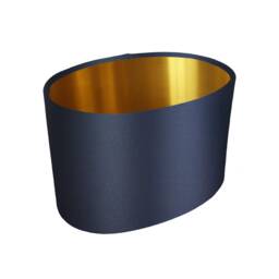 Midnight Blue Oval Lampshade in Satin With A Gold Lining - thumbnail 1