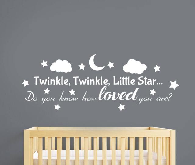 Twinkle Little Star Wall Decal Lullaby Saying Sticker Vinyl Lettering Nursery Quote Art Home Baby Room Decor Poster Gift Hq13 - image 1