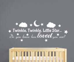 Twinkle Little Star Wall Decal Lullaby Saying Sticker Vinyl Lettering Nursery Quote Art Home Baby Room Decor Poster Gift Hq13 - thumbnail 1