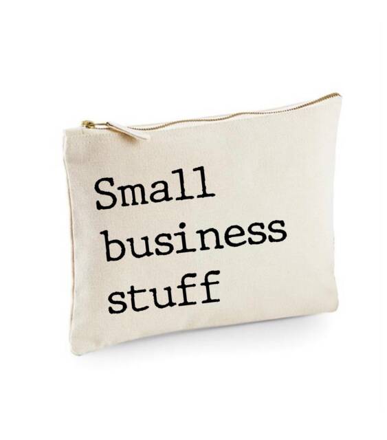Small Business Stuff Pouch For Stationery & Small Biz Bits Bobs, Craft Tools Case, Girl Boss Pouch, Cotton Zipped - image 1