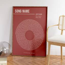 Custom Vinyl Lyrics Print, Personalised Music Poster, Customizable Gift, Anniversary Wedding Song Dance, A1/A2/A3/A4 - thumbnail 2