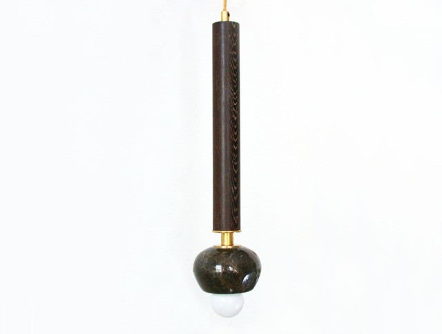 Dark Brown Marble & Wenge Wood Modern Pendant Light Kitchen Island Dining Room Black Bathroom Lighting - image 1