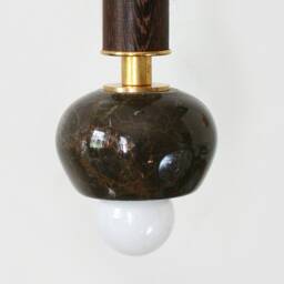 Dark Brown Marble & Wenge Wood Modern Pendant Light Kitchen Island Dining Room Black Bathroom Lighting - thumbnail 4