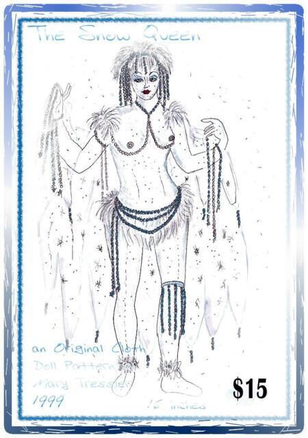 "PDF Digital Download, Original Design Dolls, Cloth Doll Pattern ""Snow Queen"