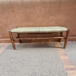Moroccan Bench With Palm Leaf Cord - thumbnail 1