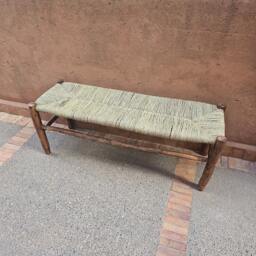 Moroccan Bench With Palm Leaf Cord - thumbnail 2