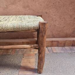 Moroccan Bench With Palm Leaf Cord - thumbnail 3