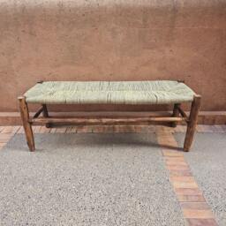 Moroccan Bench With Palm Leaf Cord - thumbnail 4