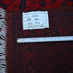10X13 Large Afghan Rug, 13.0 X 9.10 Ft, High Quality Handmade Khamyab Large Red Area Turkmen Tribal Rug, Living Room, Rug - thumbnail 4