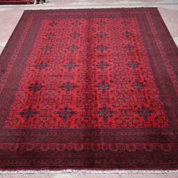 10X13 Large Afghan Rug, 13.0 X 9.10 Ft, High Quality Handmade Khamyab Large Red Area Turkmen Tribal Rug, Living Room, Rug - thumbnail 3