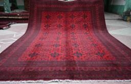 10X13 Large Afghan Rug, 13.0 X 9.10 Ft, High Quality Handmade Khamyab Large Red Area Turkmen Tribal Rug, Living Room, Rug - thumbnail 1