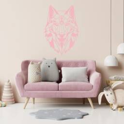 Geometric Wolf Wall Art, Minimalist, Modern, Abstract, Decal, Mural, Transfer, Boho -G057 , 5 Sizes, 36 Colour Options, Home Decor - thumbnail 3