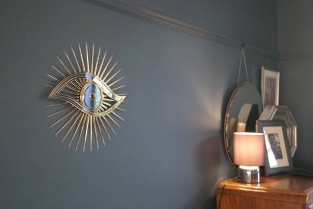 Evil Eye Wall Mirror - Gold & Silver Acrylic Mystical Decor - image 1