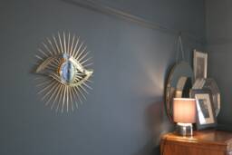 Evil Eye Wall Mirror - Gold & Silver Acrylic Mystical Decor - thumbnail 1
