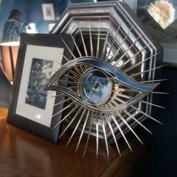 Evil Eye Wall Mirror - Gold & Silver Acrylic Mystical Decor - thumbnail 4