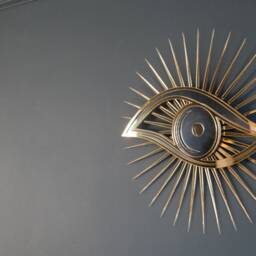 Evil Eye Wall Mirror - Gold & Silver Acrylic Mystical Decor - thumbnail 3
