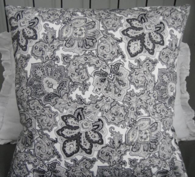 Paisley Print.black.grey.white.pillow Covers.slipcovers.toss Pillows.throw Pillows.home Decor Pillows.farmhouse Pillows.winter Decor - image 1