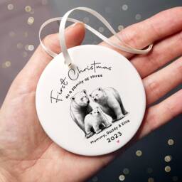Personalised First Christmas Ornament Polar Bear Family Keepsake - thumbnail 3