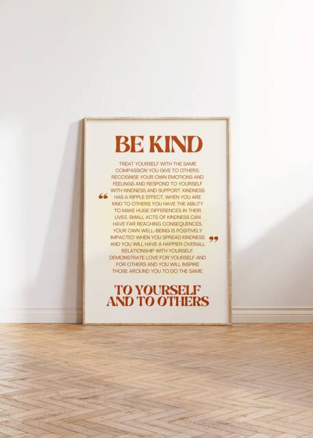 Be Kind To Yourself Retro Print Minimalist Positivity Poster - image 1