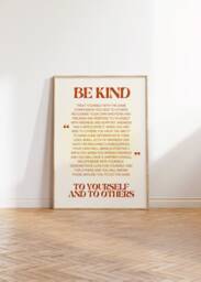 Be Kind To Yourself Retro Print Minimalist Positivity Poster - thumbnail 1