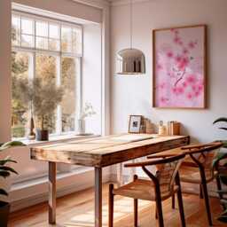 Pink Cherry Blossom Wall Art Poster Japanese Floral Illustration Sakura Print Minimal Home Decor Living Room Art, Style - thumbnail 3