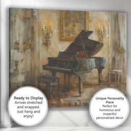 Elegant Grand Piano Classical Music Room Interior Painting Canvas Wall Art Print Decor Picture Ready To Hang - thumbnail 3