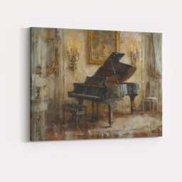 Elegant Grand Piano Classical Music Room Interior Painting Canvas Wall Art Print Decor Picture Ready To Hang - thumbnail 4