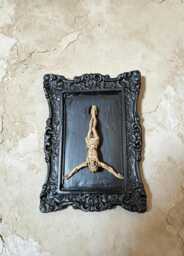 Baroque Cast Framed Art With Inverted Christ gothic Satanic Witchy Occult Homewares - thumbnail 1