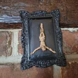 Baroque Cast Framed Art With Inverted Christ gothic Satanic Witchy Occult Homewares - thumbnail 3