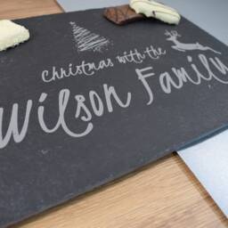 Christmas Plate, Personalised Serving Tray, Placemats, Slate Treat Board, Cheese Board - Deer - thumbnail 2