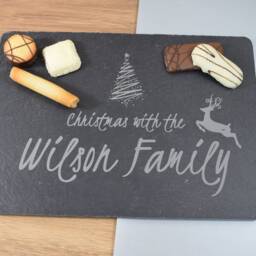 Christmas Plate, Personalised Serving Tray, Placemats, Slate Treat Board, Cheese Board - Deer - thumbnail 4