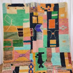 Handmade Multicolor Moroccan Rug - Wool Boujaad Bohemian Carpet - thumbnail 2