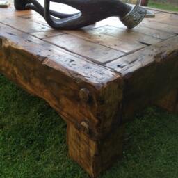 Handmade Coffee Table Made From Reclaimed Hardwood. Rustic - thumbnail 4