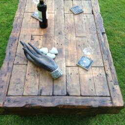 Handmade Coffee Table Made From Reclaimed Hardwood. Rustic - thumbnail 3