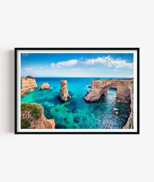 Torre Sant Andrea Photography Print, Puglia Coastal Wall Art Poster, Italy Seaside Decor - image 1