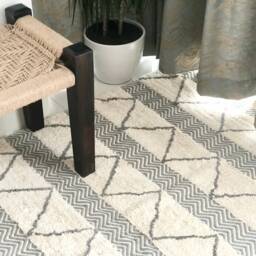 Living Room Tufted Rug Grey & Ivory Boho Rug - 4x6 Feet - thumbnail 2