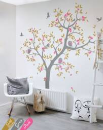 Large Nursery Tree Wall Decal Scene With Forest Animal Stickers Home Decoration Wall Tattoos Kw001_2 - thumbnail 1