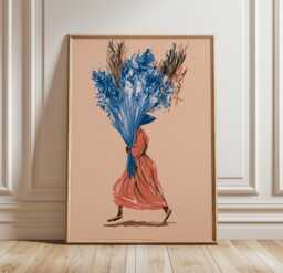 Lavender Bouquet Poster, Floral Wall Art, Botanical Print - thumbnail 1