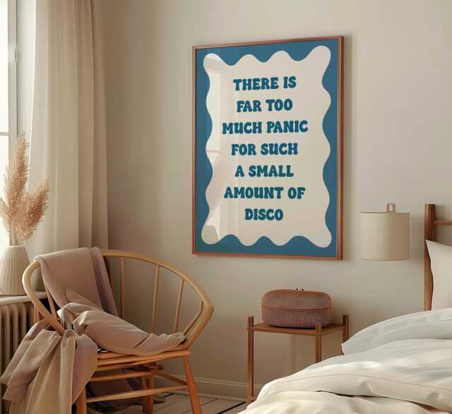 Blue Panic At The Disco Print - Funny Print, Too Much Desk-O Retro Anxiety - image 1