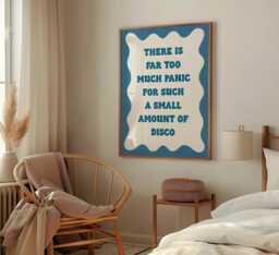 Blue Panic At The Disco Print - Funny Print, Too Much Desk-O Retro Anxiety - thumbnail 1