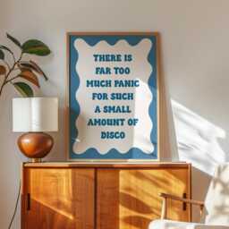 Blue Panic At The Disco Print - Funny Print, Too Much Desk-O Retro Anxiety - thumbnail 2
