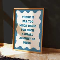 Blue Panic At The Disco Print - Funny Print, Too Much Desk-O Retro Anxiety - thumbnail 3